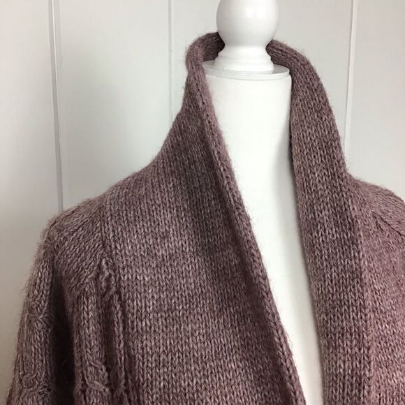 Ann Taylor LOFT Alpaca Sweater, Purple Plum Cardigan, Size Small - Picture 2 of 7